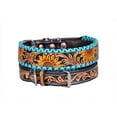 thumbnail image 2 of Affilare Leather Dog Collar Western Style Heavy Duty Sunflower Tooled Floral Padded for Puppies and Big Dogs 10IS105-S, 2 of 6