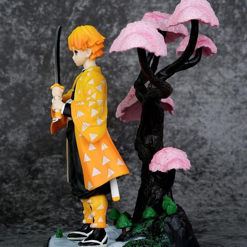 Agatsuma Figure Nezuko Figure Tanjirou Figure Kochou Shinobu Figure Scenes Figurine 20cm/7.9inch PVC Character Statue Souvenirs Anime Fans Gifts (Agatsuma Zenitsu)