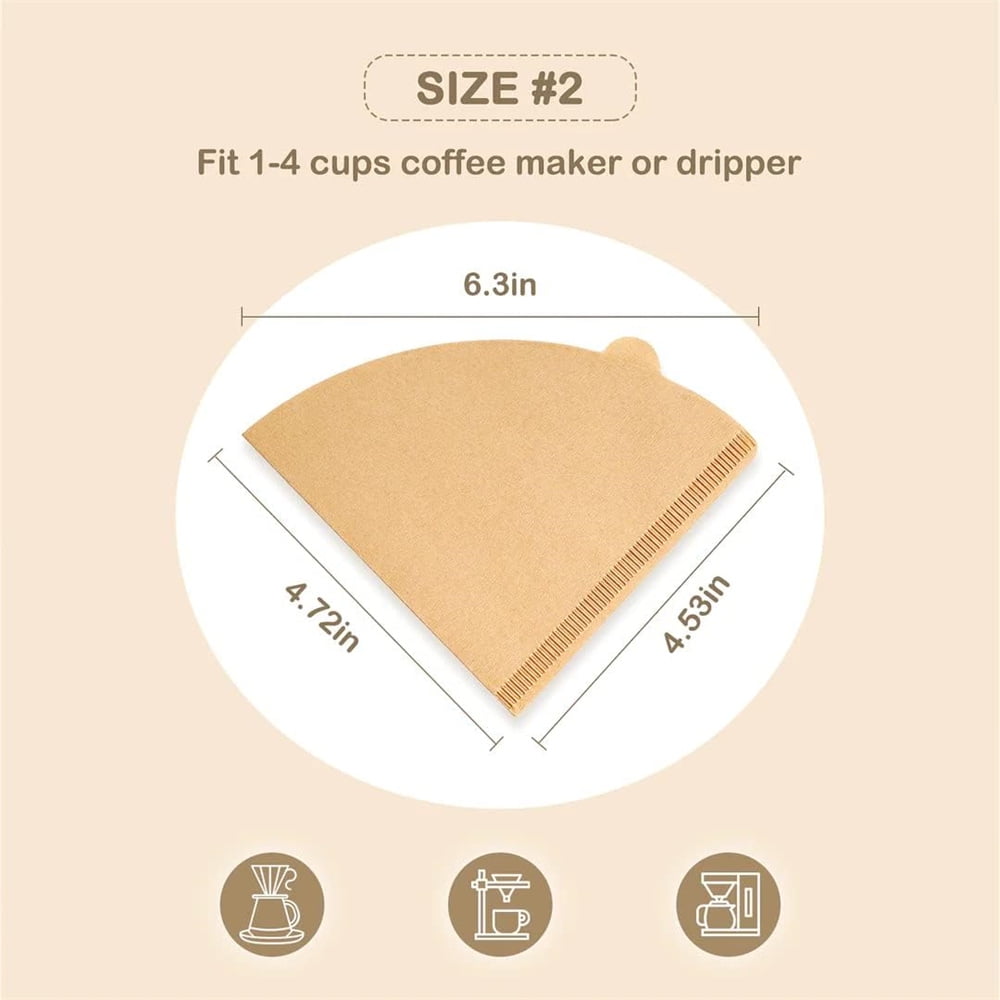 NOGIS Coffee Filter 02, Set of 200 V02 Coffee Filters Size 2