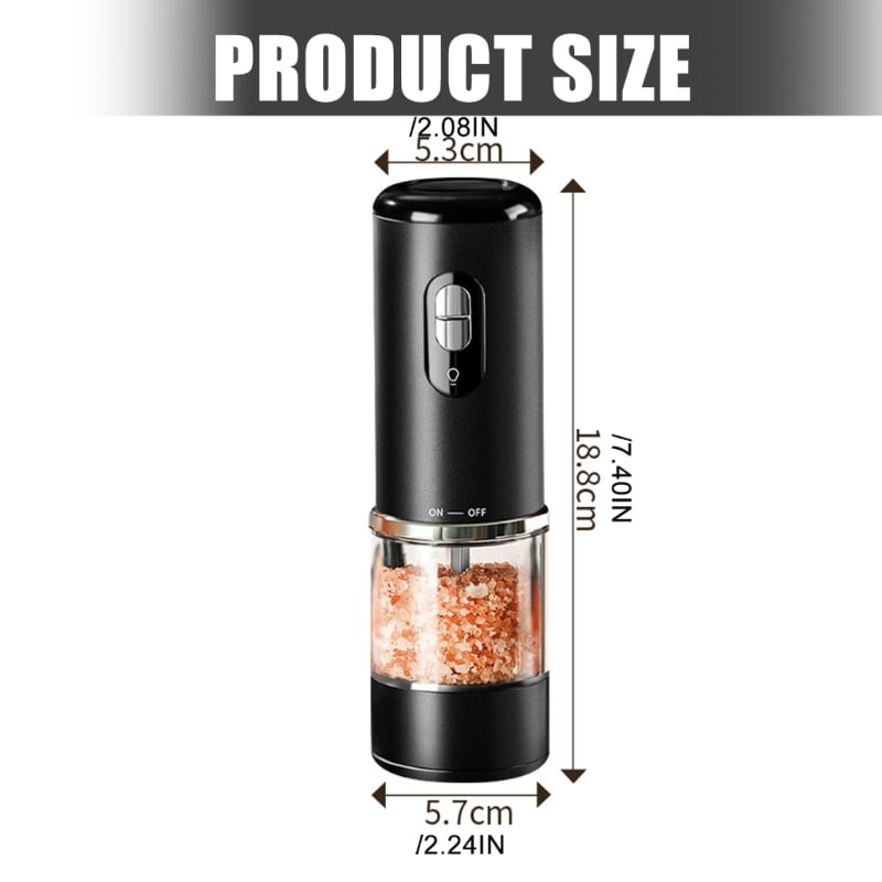 Electric Salts and Pepper Mill Set USB Recharging Adjustable Condiment Grinder