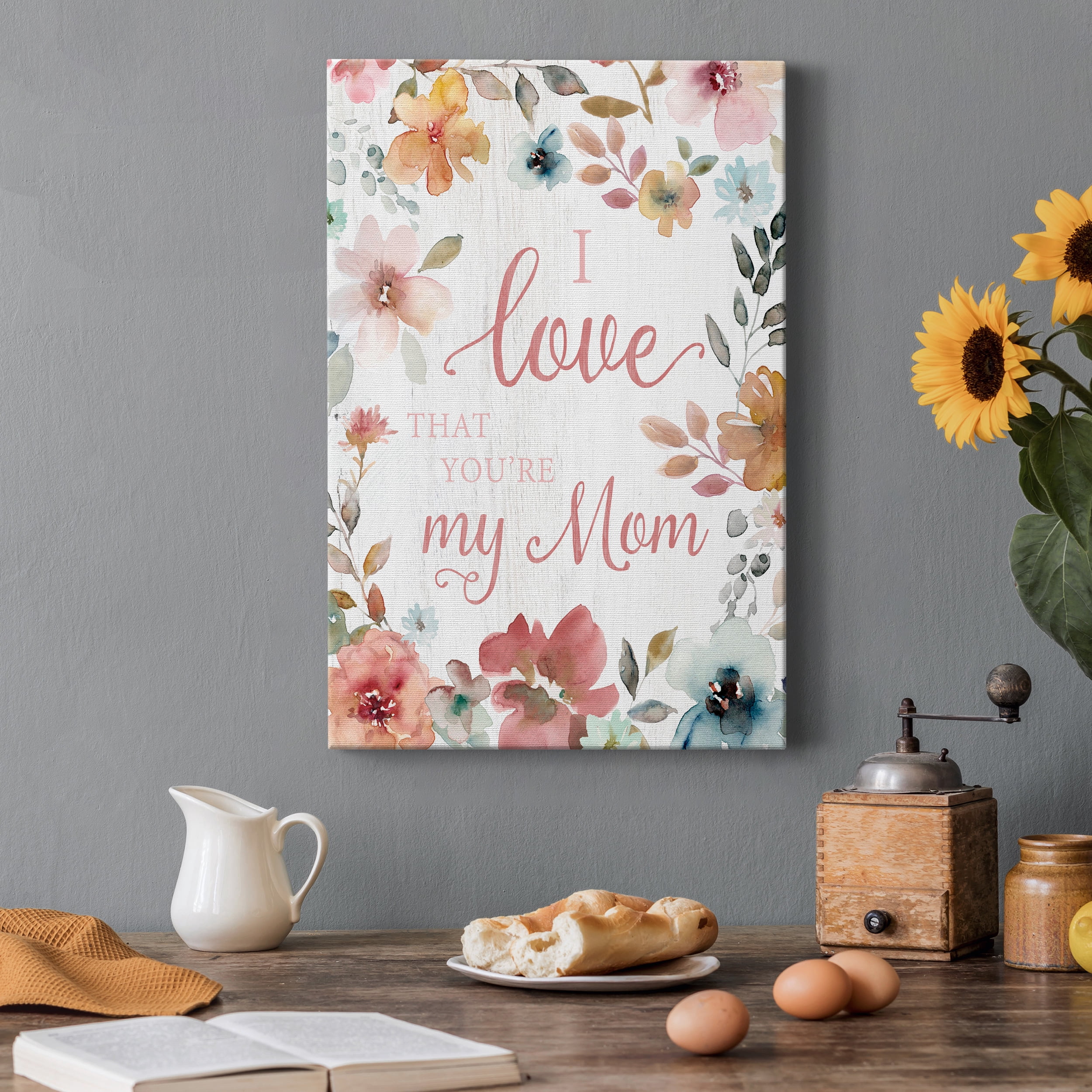 Love Mom Premium Gallery Wrapped Canvas - Ready to Hang - 32 x 48