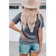 thumbnail image 1 of ABPHQTO Camiseta de manga corta con estampado gráfico Grey Lake Vibes para mujer, 1 of 5