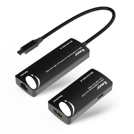 OREI USB-C to HDMI Extender Over CAT6/7, 4K 120Hz, Up to 100ft with HDR & Audio Over Ethernet
