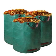 EJWOX 3 Pack Reuseable Garden Waste Bags - 72 Gal Large Leaf Bag Holder/ Heavy Duty Lawn Pool Yard Waste Bags/ Waterproof Debris Bag