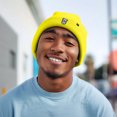 thumbnail image 3 of Dalix Ice Bear Embroidered Beanie Hat Polar Bear Cozy Knit Cap Cold Weather Mens in Neon Yellow, 3 of 5