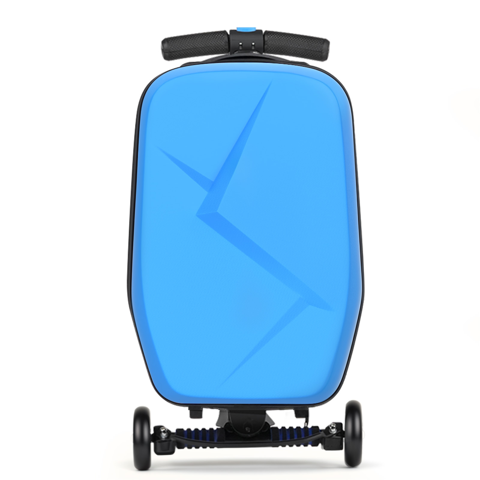 Advwin Scooter Luggage for Kids & Adults, Hardside Ride on Suitcase for Kids Ages 4-15 Multifunctional Lightweight Foldable Carry on Luggage with Wheels Ride on for Children Teenagers, Light Blue