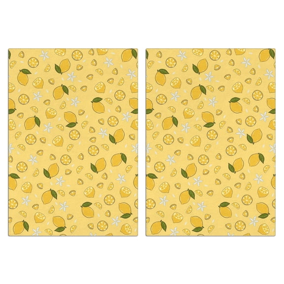 Decorative Lemon Kitchen Towels Set of 2, Absorbent 18x26 Fruit Dish Towels, Soft Cotton Tea Hand Towels for Kitchen and Dining