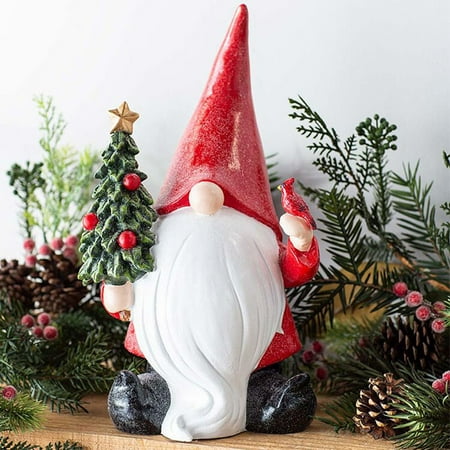 Décoration Noël - Figurines Père Noël avec renne en polyrésine colorée  H=15cm