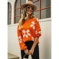 thumbnail image 3 of Women'S Sweater Fall Long Sleeve Crewneck Tops Knit Oversized Pullover Casual Print Tops, 3 of 7