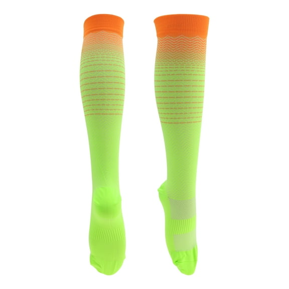 Unique Bargains Cycling Socks Sweat Absorb Anti Friction Outdoor Bike Socks Orange Green Size S-M Neutral Unisex 1 Pair Rainbow Gradient