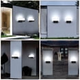 thumbnail image 5 of 2 apliques de pared para exteriores, 10 W x 2, iluminación exterior, resistente al agua, IP65, luz de aluminio acrílico para patio, jardines, patio, terraza, pasillo, camino, mini luz para exteriores JAMW Sencillez, 5 of 5