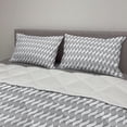 thumbnail image 2 of Abstract Comforter & Sham Bedding Set, Simplistic Circular Symmetrical Motifs Repetitive Wavy Monochrome Pattern, 3 pcs Duvet Set Microfiber Filling Quilt, 5 Sizes, White and Grey, by Ambesonne, 2 of 4