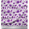 thumbnail image 1 of Soimoi Poly Georgette Fabric Leaves & Cosmos Floral Print Sewing Fabric Yard 42 Inch Wide, 1 of 3