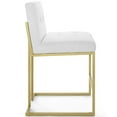 thumbnail image 2 of Modway Privy Gold Stainless Steel Upholstered Fabric Counter Stool in Gold White, 2 of 8