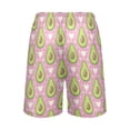 thumbnail image 3 of Men's Pajama Shorts Bottoms with Pockets Soft Lightweight Lounge Sleep Wear Avocado and Heart, 3 of 6