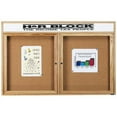 thumbnail image 4 of Aarco Products WBC4836RH 36 in. W x 48 in. H Enclosed Bulletin Board with Header - Walnut, 4 of 6