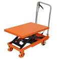 thumbnail image 2 of Hydraulic Lift Truck, 500 Lb Capacity 28.5" Lift Height, Manual Single Scissors Lift Platform, 4 Wheels and Non-Slip Pad, Hydraulic Scissors Truck for Material Handling, 2 of 9