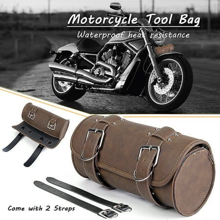 Motorcycle Tool Bag Luggage Saddlebag Barrel Storage For Harley Sportster Honda