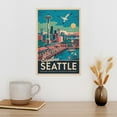 thumbnail image 3 of Vintage Seattle Cityscape Retro U.S. Tourism with Iconic Architecture & Culture Canvas Poster, 3 of 8