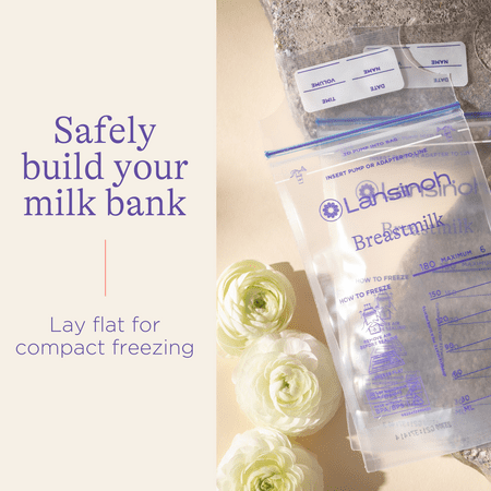 Lansinoh Breastmilk Storage Bags, Fast Freeze and Thaw, 25 Count, Baby Essentials, 6oz