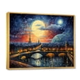 thumbnail image 2 of Designart "Starry Night in Paris A Masterpiece I" Architecture Floater Framed Wall Art Living Room, 2 of 7
