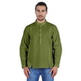 thumbnail image 1 of Atasi Indian Mens Henley Shirt Long Sleeve Casual Mandarin Collar Short Kurta, 1 of 7