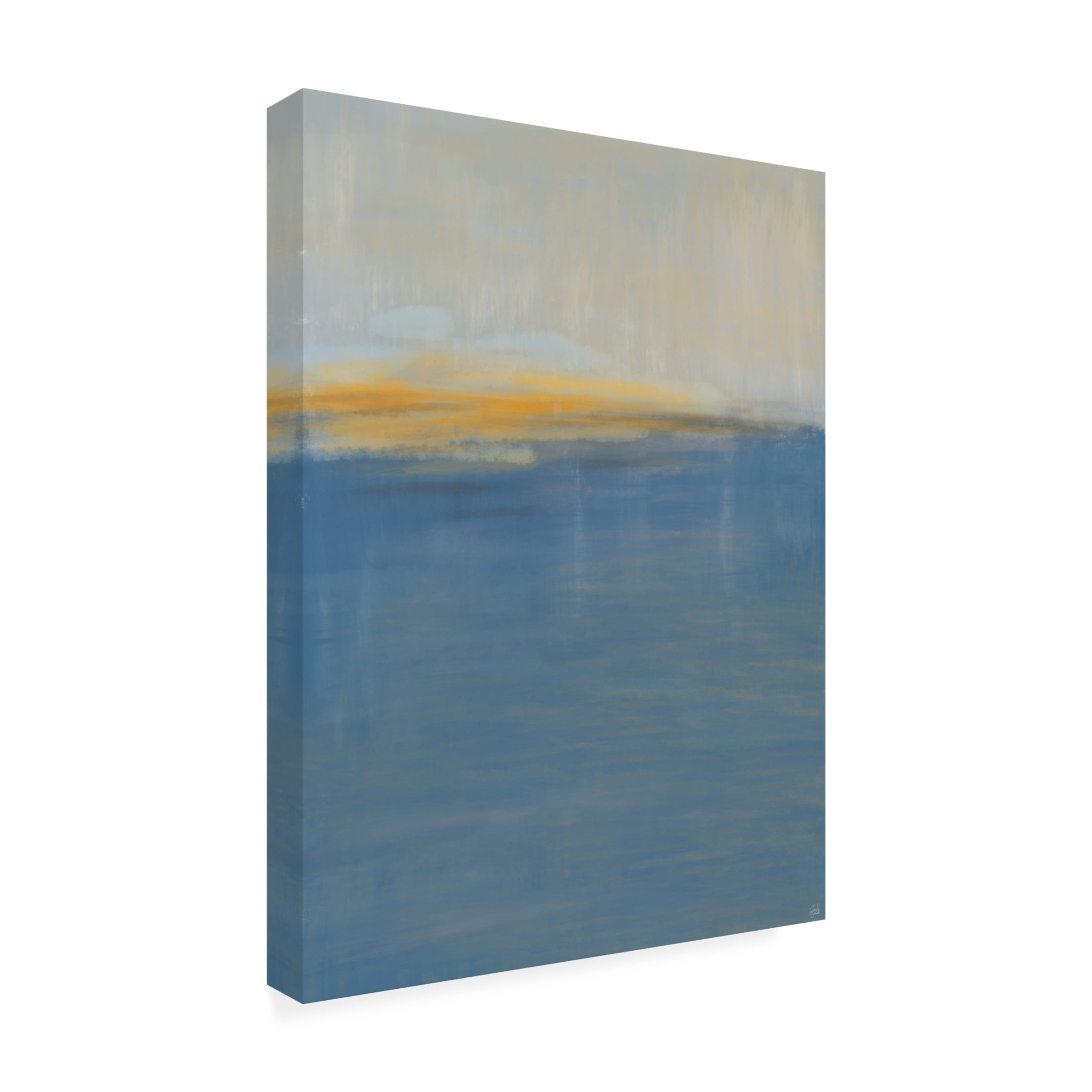 Canvas Wall Art - Line and Brush 'Horizons Water Lights' Wall Art for Living Room, Bedroom, or Office Décor by Trademark Fine Art - 35 x 47 Inches