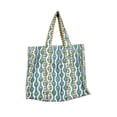 thumbnail image 1 of Bolso acolchado de algodón estampado a mano reversible con estampado floral verde, 1 of 8