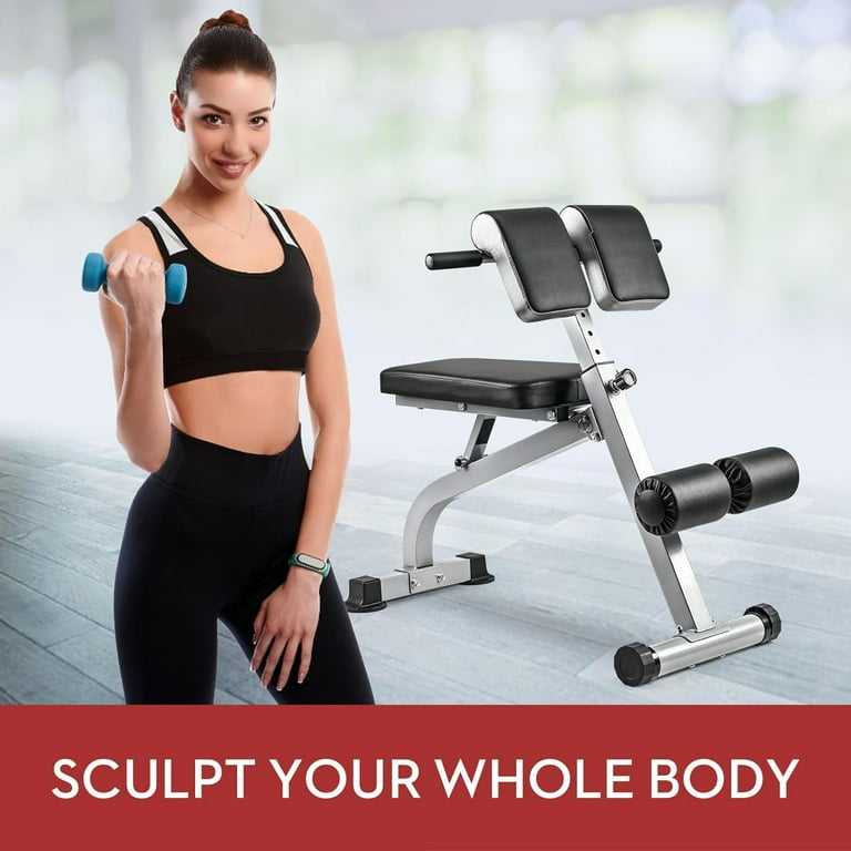 Roman Chair Hyperextension Bench Adjustable Workout Back Extension Bench Machine for Glute Hamstring and Lower Back Multipurpose Roman Chair Exercise Equipment for Whole Body Training Walmart