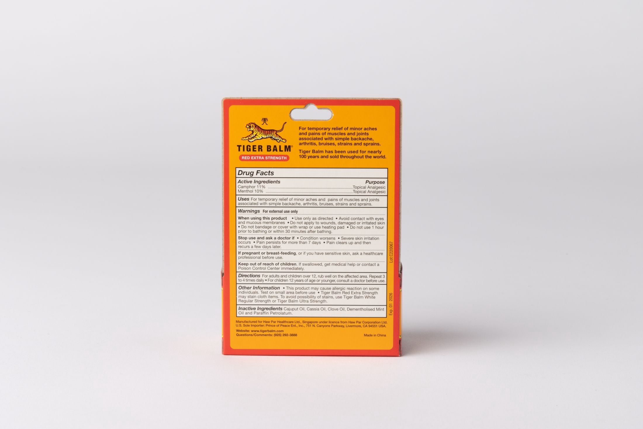 Tiger Balm Extra Strength Pain Relieving Ointment, 0.63 oz Jar, Relief for Arthritis, Joint Pain