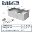 thumbnail image 4 of EDTara Undermount Kitchen Sink Features Premium Stainless Steel, Workstation Accessories Like Bottom Grid, Cutting Board, Strainer, and Drying Rack Included, 4 of 7