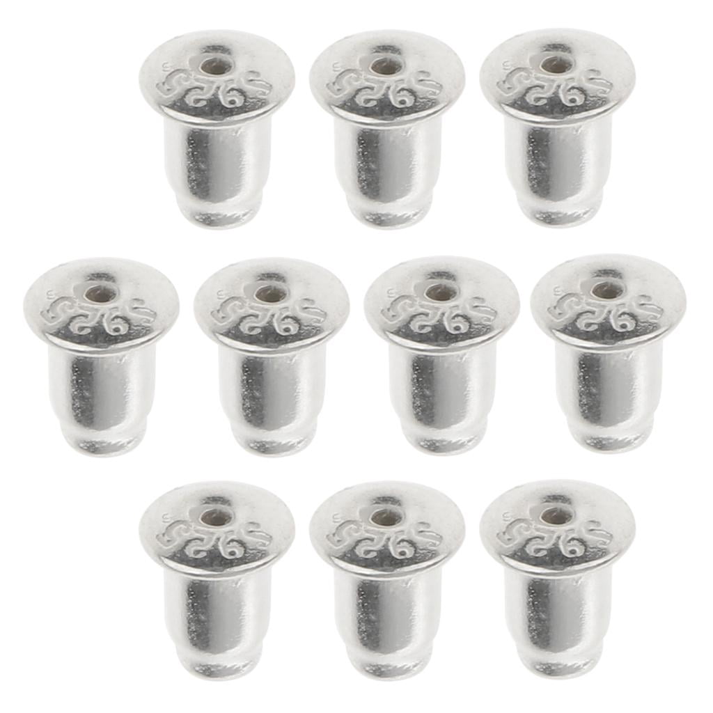 10x Sterling Earring Backs Ear Nuts Earring Keeper 4mm