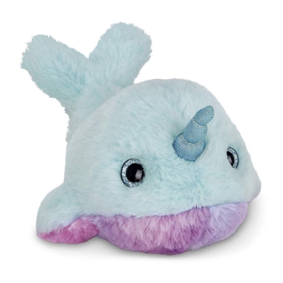 Bearington Lil Narwhally Plush Stuffed Animal Blue Narwhal, 8 inches