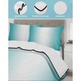 thumbnail image 4 of Teal Ombre Summer Quilt Set Twin XL Size,Soft Quilted Bedding Set with 2 Pillow Shams,Turquoise White Gradient Modern Abstract Art Lightweight All Season Bedspread Coverlet for Bedroom 68"x98", 4 of 6
