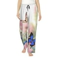 thumbnail image 1 of Balery Butterfly And Flowers Pantalones de pijama para mujer, pijamas ultraligeros, pantalones de estar por casa-Small, 1 of 6
