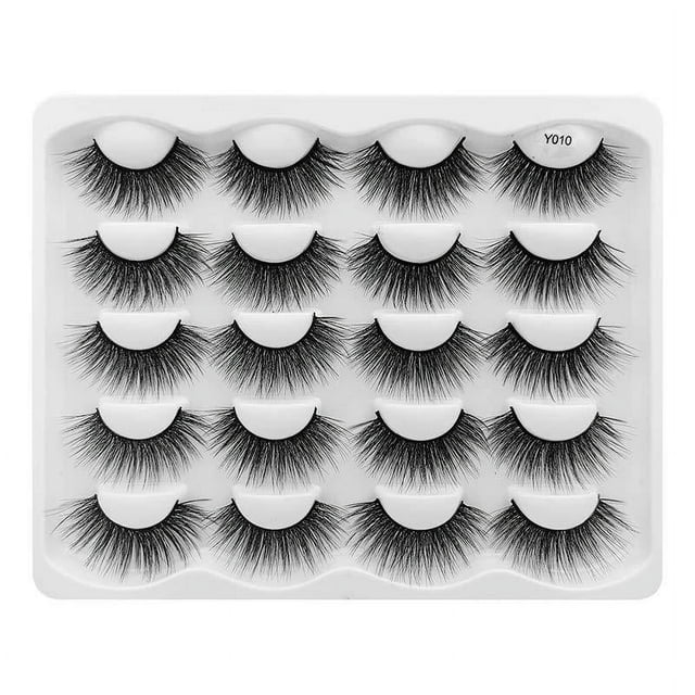 Pestañas hechas a mano 10 pares de pestañas postizas de pelo de visón de imitación 3D naturales largas