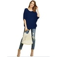 thumbnail image 5 of Made by Johnny Women's Scoop Neck Half Sleeve Batwing Dolman Top M NAVY, 5 of 6