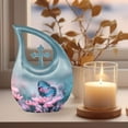 thumbnail image 3 of MUKTIVE Colorful Butterfly on Flowers Urns for Human Ashes Adult Man, Cremation Urns for Mom & Dad, Blue Funeral Urn for Women, Decorative Urn for Male & Female, (1 Large 10 ", 4 Keepsake 3 "), 3 of 7