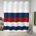 thumbnail image 6 of No Hook Shower Curtain with Built-in Rings - Red White and Blue Wood Txtured Washable Waterproof Fabric Bathroom Curtains for Hotel,Rentals, 66 X 72 Inch Long , Farmhouse Barn Wood, 6 of 9