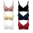 thumbnail image 5 of GAI YI Women's Lace Covered Underwire Push Up Bra, Full Coverage T-Shirt Bra 6 Pack, Size 36C-40C, 5 of 6