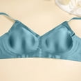 thumbnail image 4 of WHEANG Satin Bras for Women Back Beauty Bra Soft Support Breathable Casual Plus Size Bra Wireless Comfort Everyday Bra Cross Back Push Up Bra for Daily Wear Size M Blue, 4 of 5