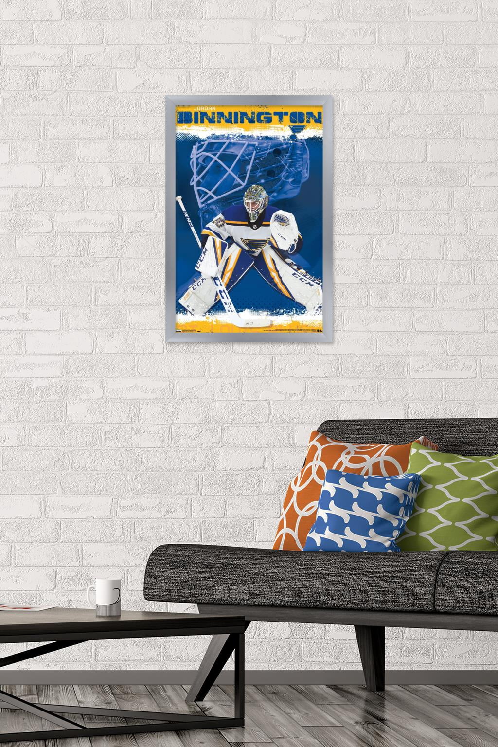 NHL St. Louis Blues - Jordan Binnington 19 Wall Poster, 14.725" x 22.375", Framed