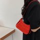 thumbnail image 1 of Bolso de hombro con patrón de piedra para mujer, Bolso de mano cuadrado de PU, Bolso brillante para axilas (rojo), 1 of 7
