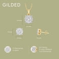 thumbnail image 5 of Gilded Lab grown 1 Cttw Diamond sterling silver stud earring and necklace set, 5 of 7