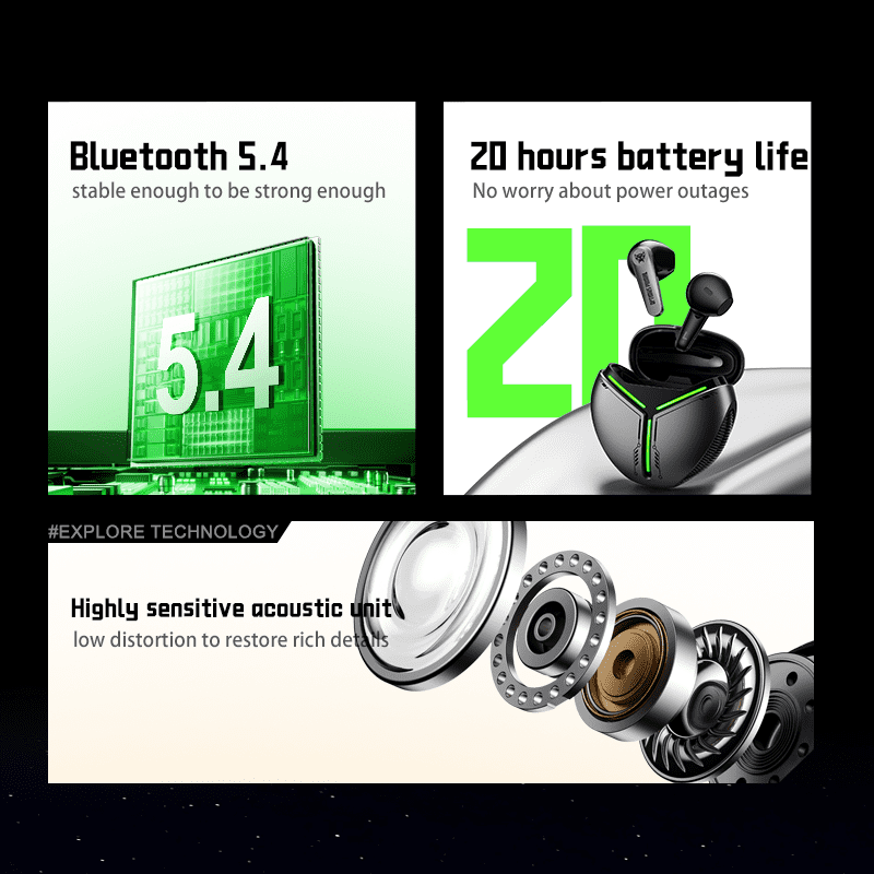 Transformers TF-T30 Bluetooth TWS Wireless Earbuds with Energy Core Design Passive Noise Cancelling Semi-In-Ear Cool HiFi HD Calling Music Game Modes Low Latency Sports Earphones – Yellow Bumblebee