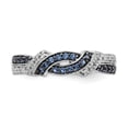thumbnail image 4 of Auriga Fine Jewelry 14K White Gold w/Black Rhodium White and Blue Diamond Ring for Women Size 7, 4 of 6