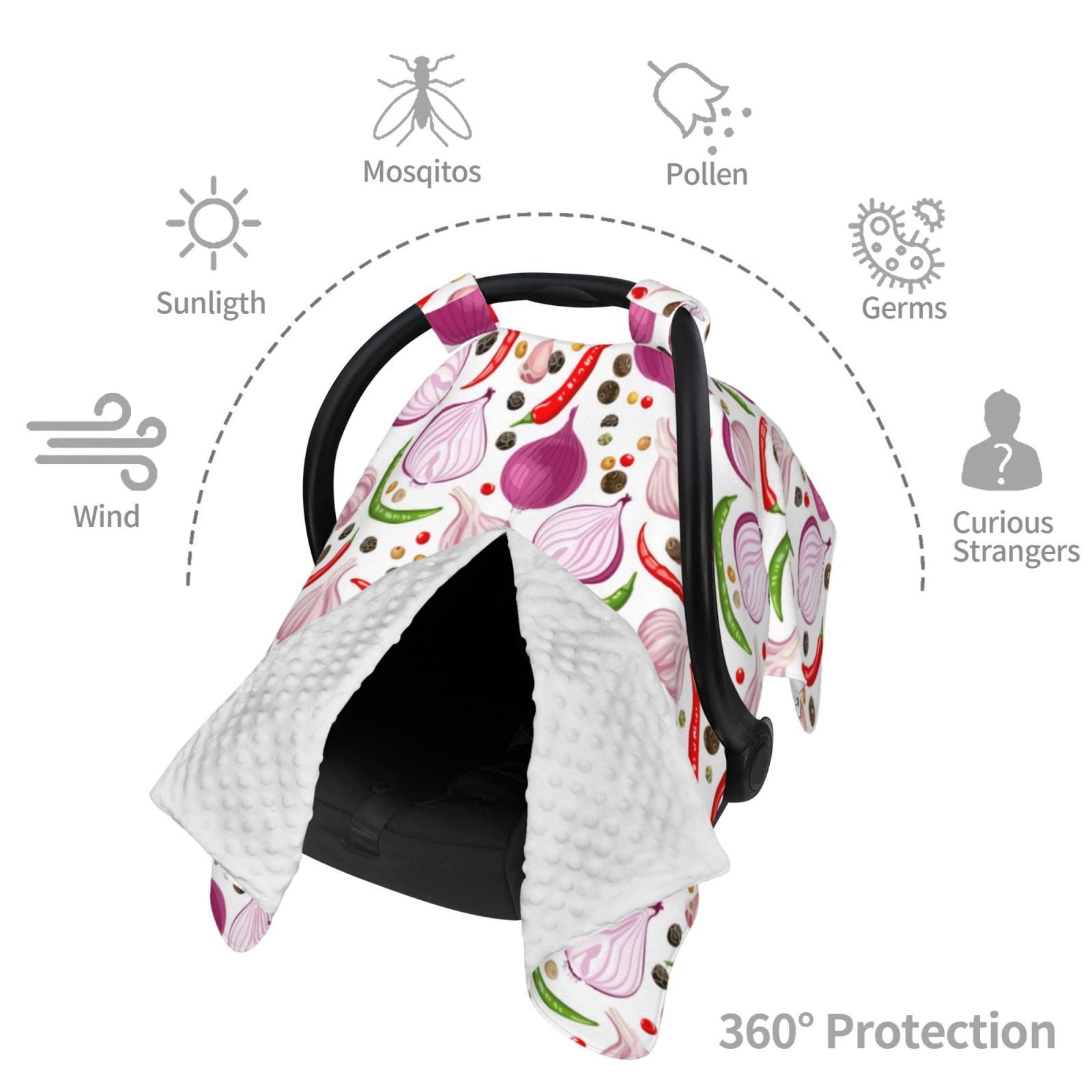 Car Seat Cover Baby - Onion bell pepper Breathable Infant Car Seat Cover for Baby Carseat, Lightweight Comfort Baby Essentials Must Haves Newborn Stuff for Girl Boy