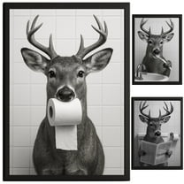 TheNameStore Deer Bathroom Decor Wall Art Farmhouse Photo Picture 8.5 x 11 Photo Print Art Prints Set of 3
