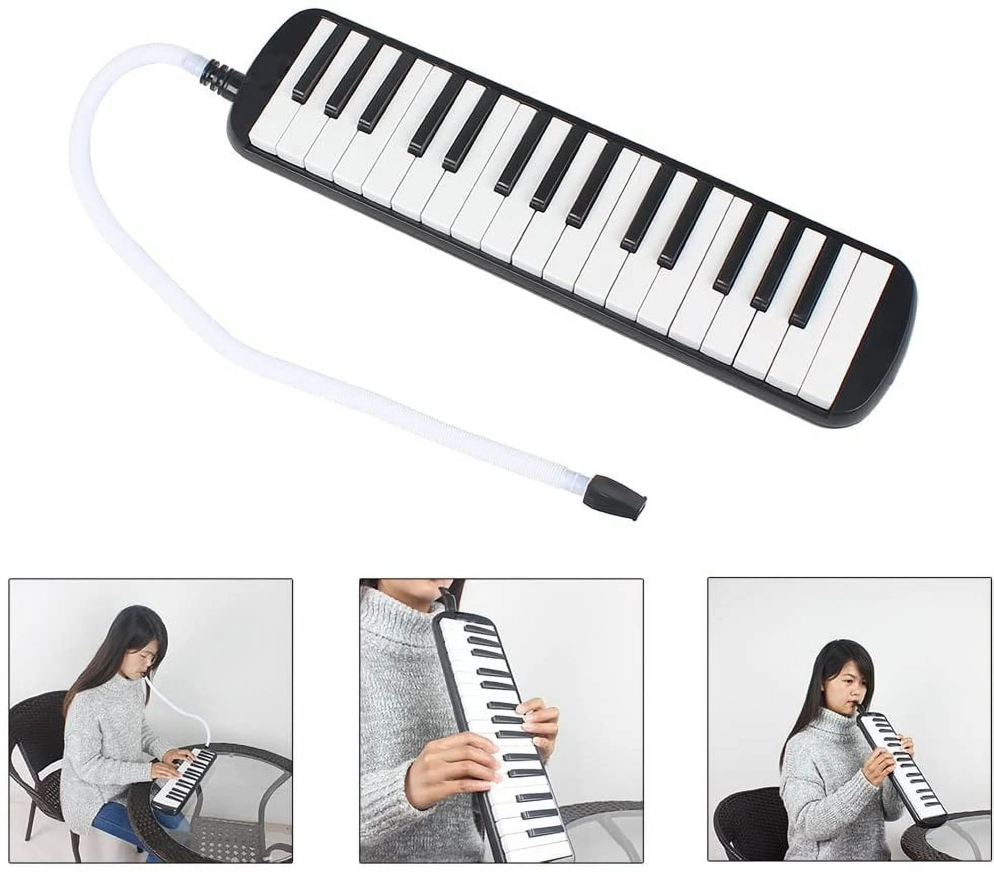 32 Keys Melodica Piano Musical Instrument for Beginner Gift with Carrying Bag (pink)