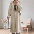 thumbnail image 2 of Long Fuzzy Cardigan for Women Oversized Open Front Solid Color Hooded Sweater Long Sleeve Soft Cozy Warm Trendy Coat, 2 of 4
